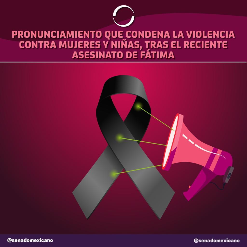 Pronunciamiento que condena la violencia contra mujeres y niñas. tras el reciente asesinato de Fatima