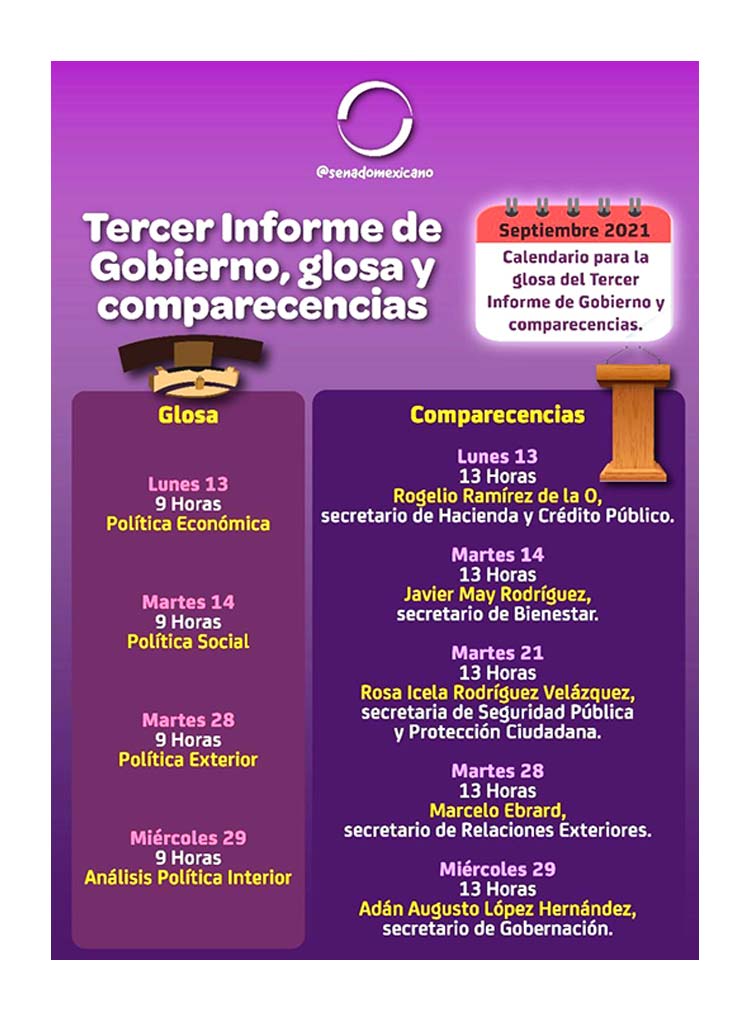 Tercer informe de gobierno, glosa y comparecencias