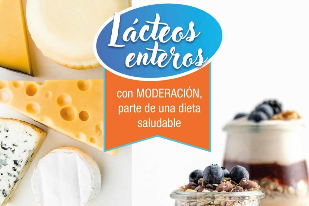 Lácteos enteros con moderación, parte de una dieta saludable